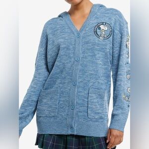 Peanuts Snoopy & Woodstock Oversized Hooded Cardigan NWT